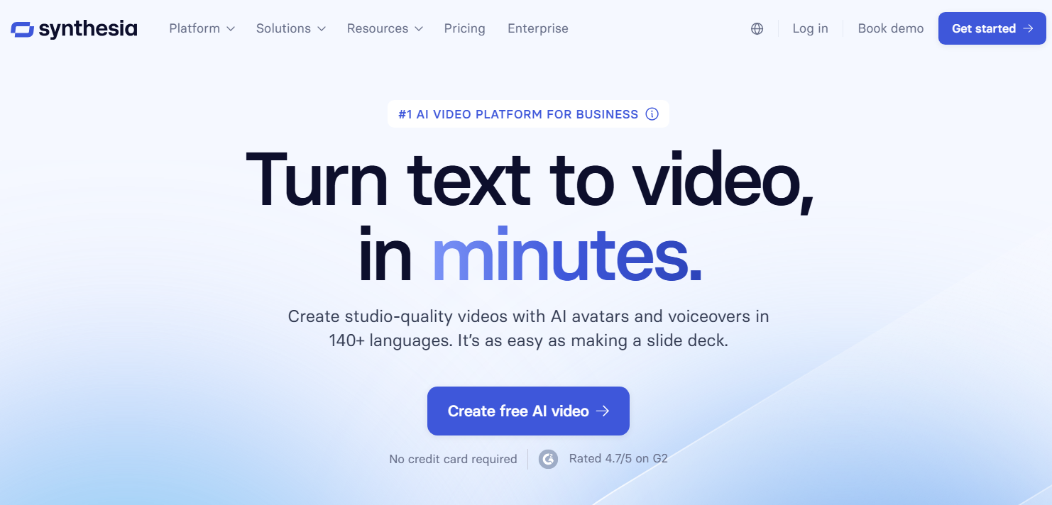 Synthesia - free ai video generator